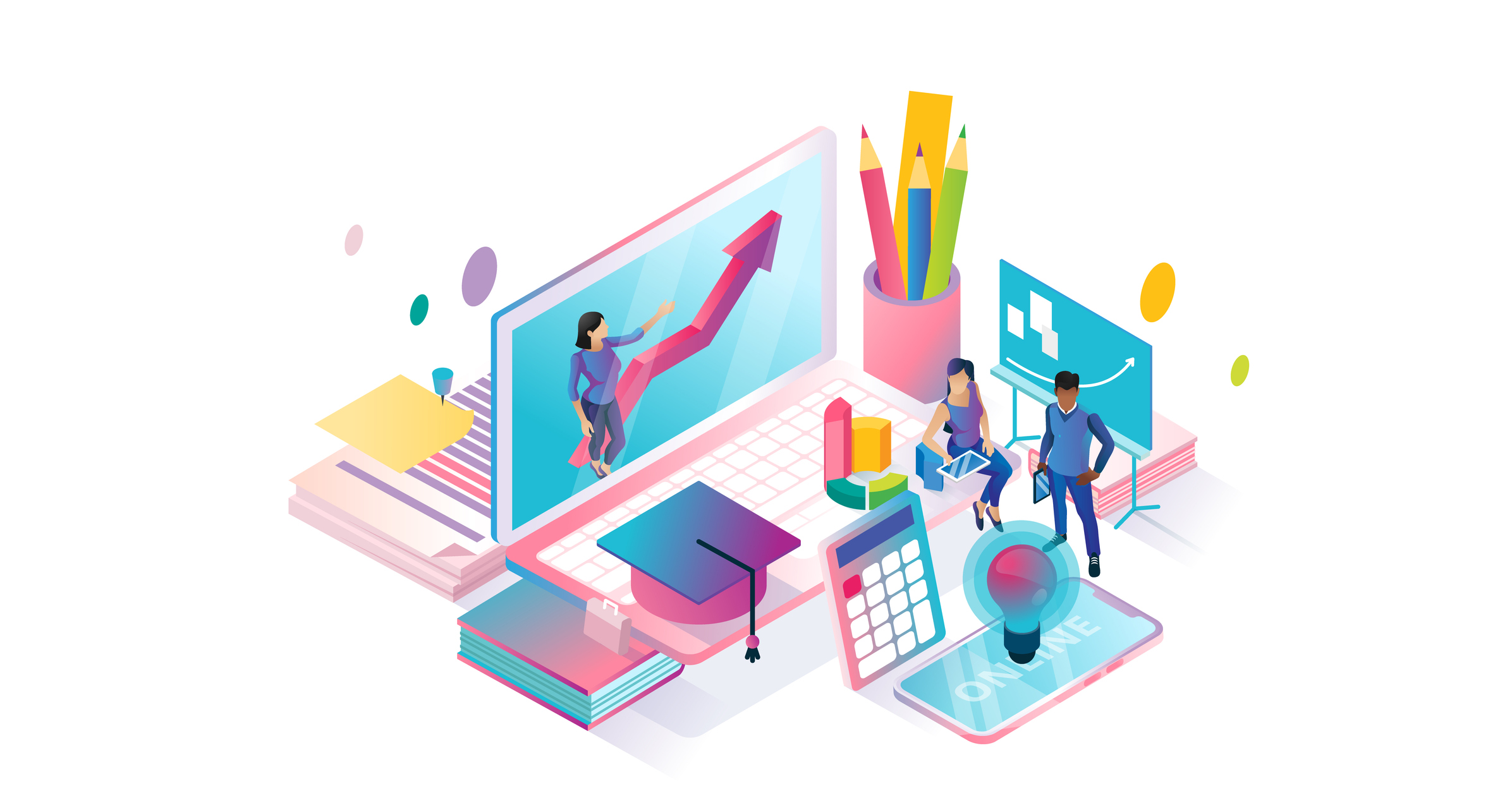 graphic of people working