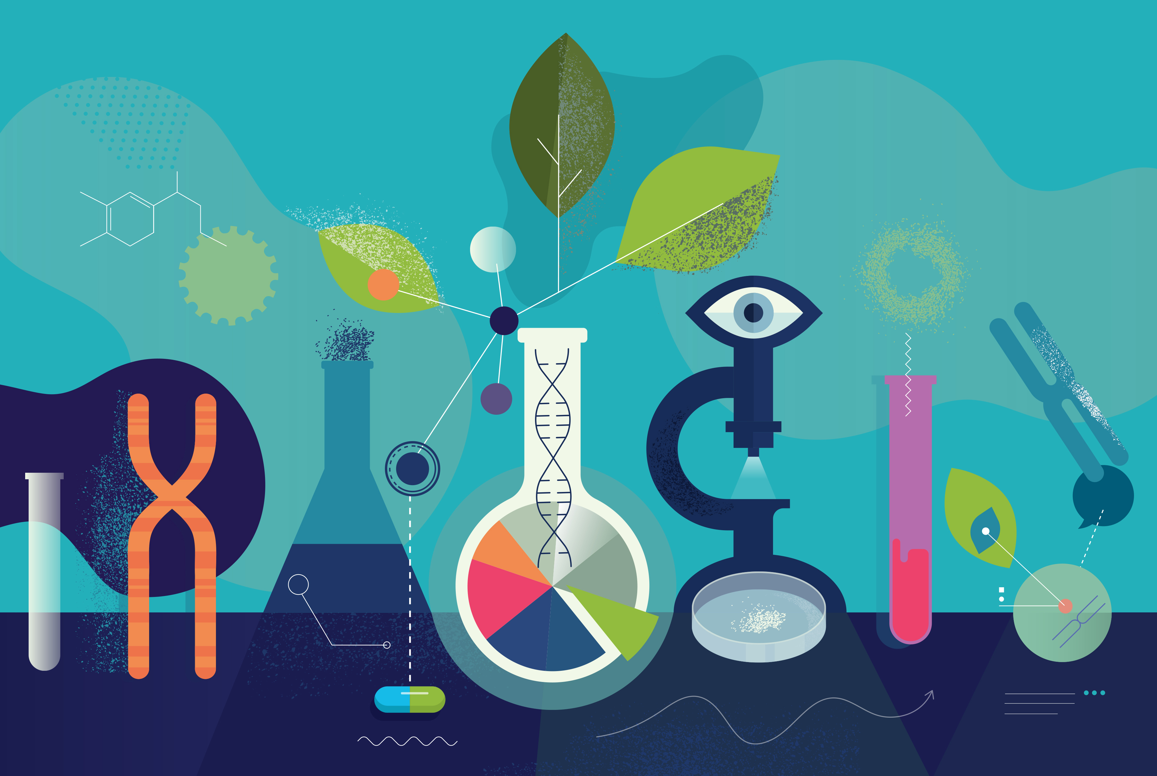 modern graphic of lab insturments
