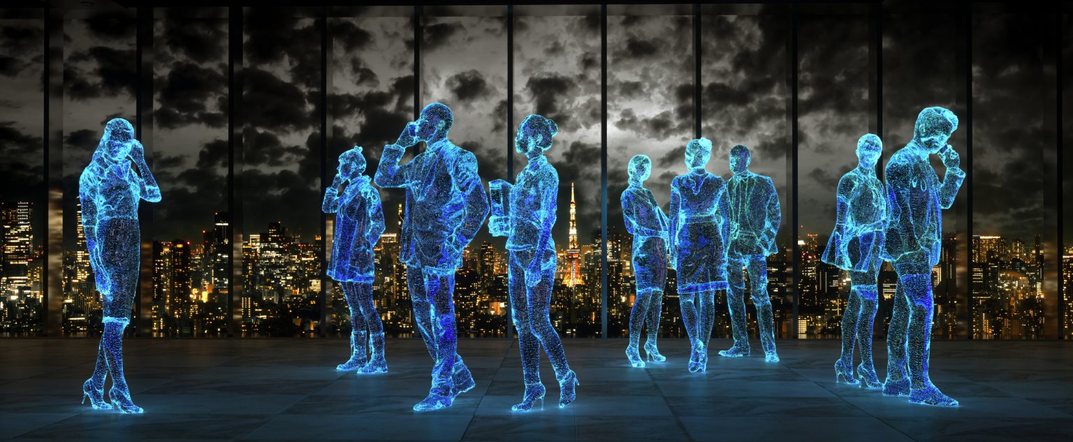 abstract photograph and design of people communicating